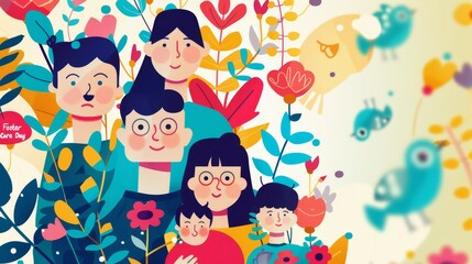 illustration with text to commemorate Foster Care Day