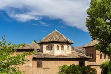 Fototapeta na wymiar Hall of the Abencerrajes (Sala de los Abencerrajes) Building Exterior, Alhambra, Granada, Spain.
