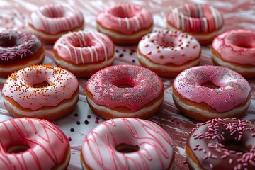 National Donut Day celebration pattern.
