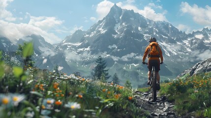 thrill of mountain biking as you navigate rugged trails, surrounded by breathtaking peaks and lush greenery. Feel the wind in your hair and the sun on your skin as you conquer nature's challenges. 8k
