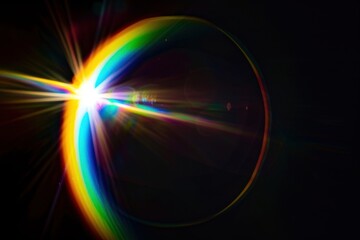 Rainbow flare backgrounds light night.