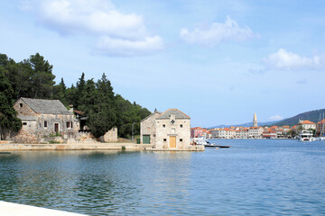 Fototapeta premium lovely, small ancient builkding in Stari Grad on the island Hvar, Croatia 
