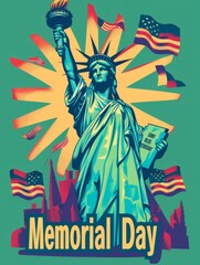 illustration with text to commemorate Memorial Day
