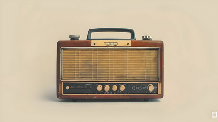 Fototapeta premium A minimalist drawing of a simple radio with only one button and a speaker
