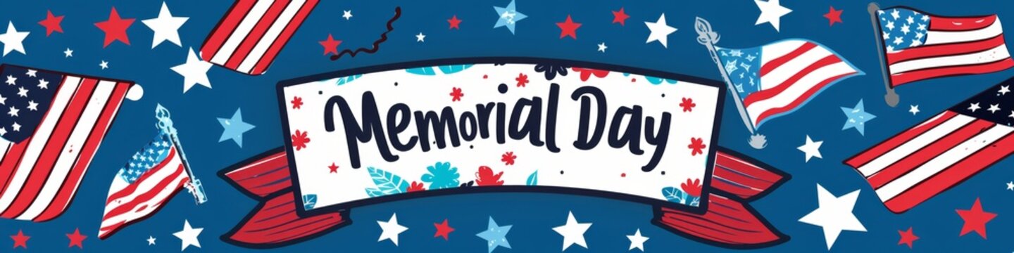 illustration with text to commemorate Memorial Day