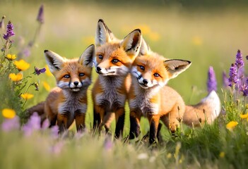 red fox in a field