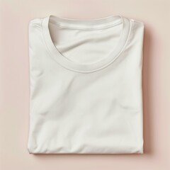 t-shirt mockup, folded white tshirt, square fold, ivory color background
