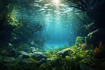 Fototapeta na wymiar Ocean underwater outdoors nature
