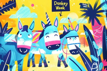 illustration with text to commemorate Donkey Week