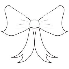 Comic ribbon bow tie coloring outline isolated illustration-fashion clothing and accessory concept