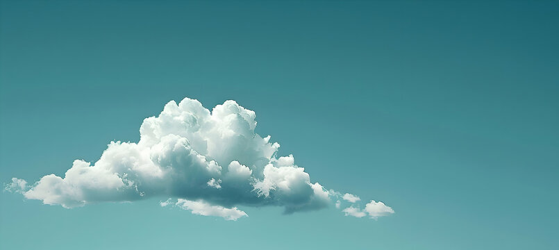A minimalist illustration of a single cloud in a vast sky