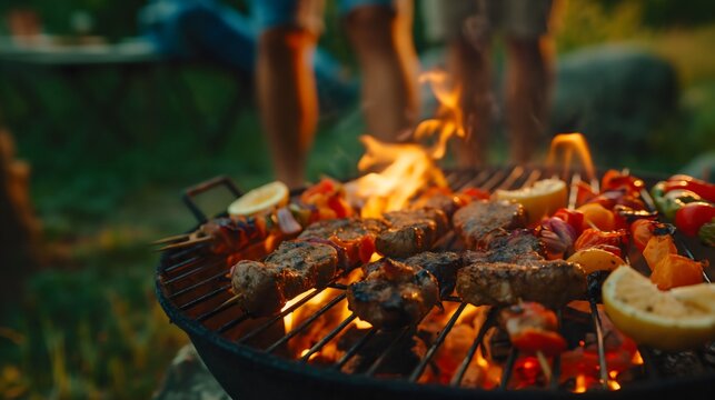 grilled meat on the grill