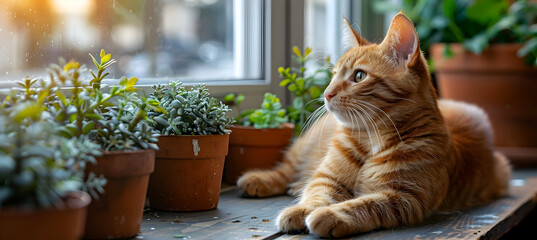 A minimalist portrait of a cat sitting quietly by a window