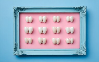 Dental model teeth. Healthy tooth. Top view