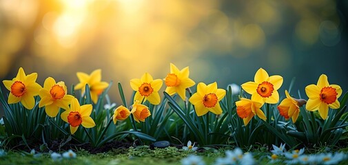 Golden Daffodils Basking in Sunlight: A Vivid Spring Awakening