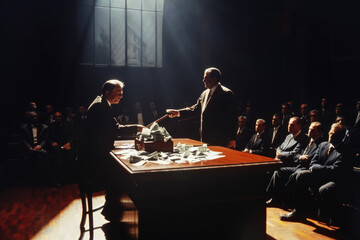 Judge Gavel Exchange, Courtroom Bribery Scene