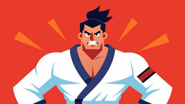 The fierce stare of a Taekwondo fighter ready to unleash their mental and physical prowess in competition.