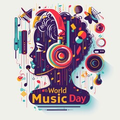 illustration with text to commemorate World Music Day
