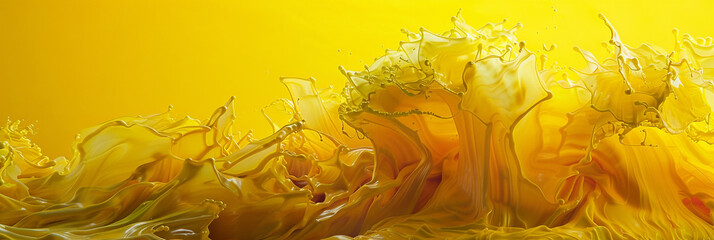 Lemon Glow Vibrant Yellow Paint Wave, Essence of Sunshine in Ultra HD.