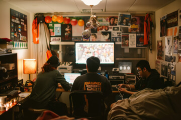 College Dorm Room Karaoke Session with Students