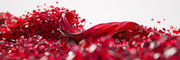 Scarlet Symphony A Radiant Surge of Ruby Red Paint, Evoking Vitality in Stunning HD.