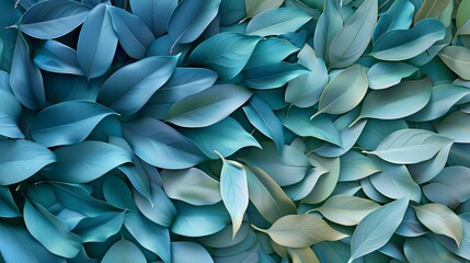 Abstract leaves form a vibrant background, a colorful representation of plant design. Nature's art in design, a display of green leaves.