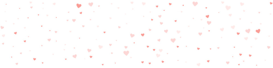 Red hearts scattered on white background.