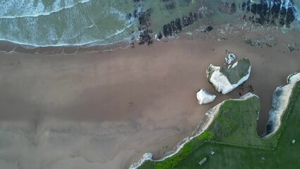 High Angle View of Botany Beach and Sea View during Sunset at Broadstairs, England United Kingdom. April 21st, 2024 