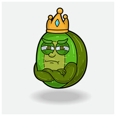 Kiwi Fruit Mascot Character Cartoon With Jealous expression.