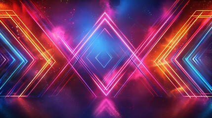 Fototapeta premium A colorful image of a starry sky with a red triangle in the middle