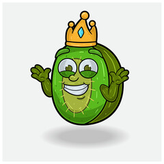 Kiwi Fruit Mascot Character Cartoon With Dont Know Smile expression.