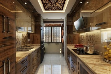 stylish interior of Indian Kitchen