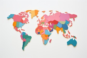 World paper art map