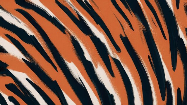 tiger stripes created with bold brushstrokes and vibrant colors