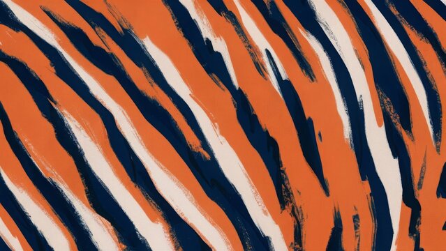 tiger stripes created with bold brushstrokes and vibrant colors