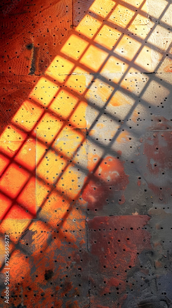 Poster shadows of a window on a wall. generative ai