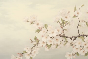 Fototapeta premium Illustration of cherry blossom backgrounds painting flower.