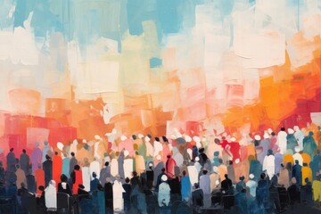 Concert crowd art backgrounds painting