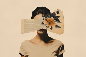 Art portrait flower paper