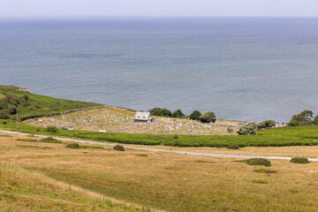 View of the Great Orme Cemetery Chapel in Llandudno North Wales