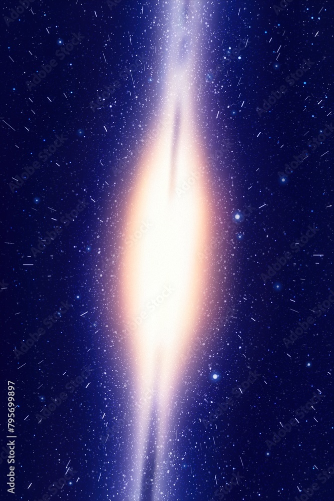 Poster bright galaxy in outer space. cosmic background. stars in fast motion