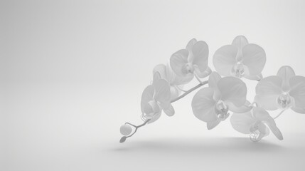 Elegant White Orchid Bloom on Pristine Background for Serene Decor