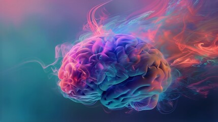Abstract brain intelligence concept - obrazy, fototapety, plakaty