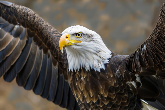 North American bald eagle closeup shot