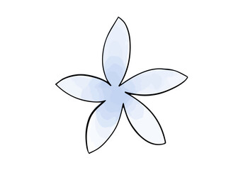 Flower watercolor doodle element. Vector illustration.