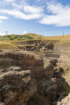 View at the top of the Great Orme Mines in North Wales, a Bronze Age copper mine near Llandudno. 
