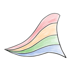 Rainbow watercolor doodle element. Vector illustration.