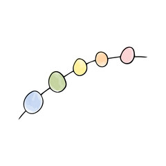 Rainbow beads, dew watercolor doodle element. Vector illustration.