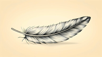 A simple line art of a feather falling through the air