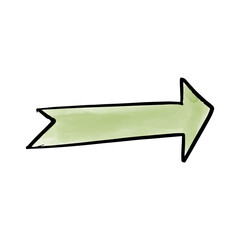 Arrow watercolor doodle element. Vector illustration.